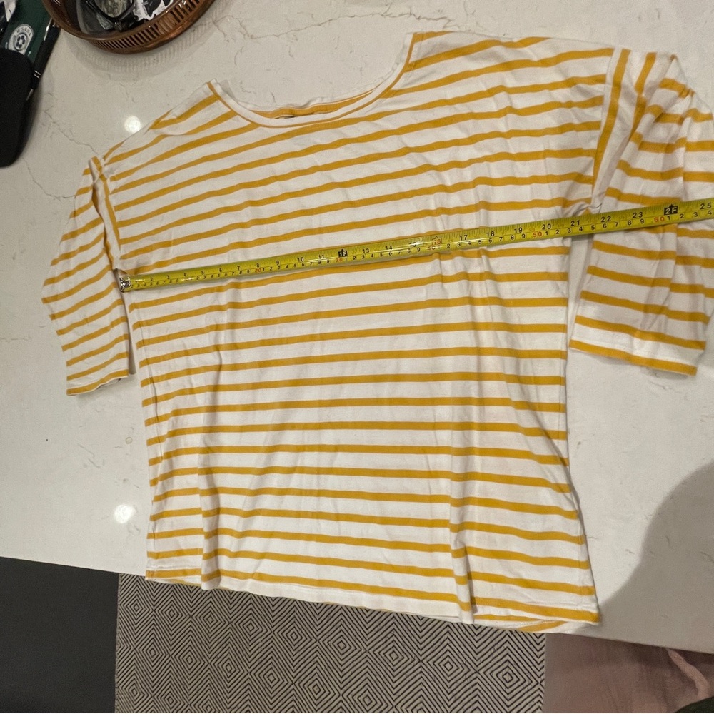 Patagonia Yellow and White Striped Boat neck Shirt size large, 

100% cotton - Picture 6 of 9